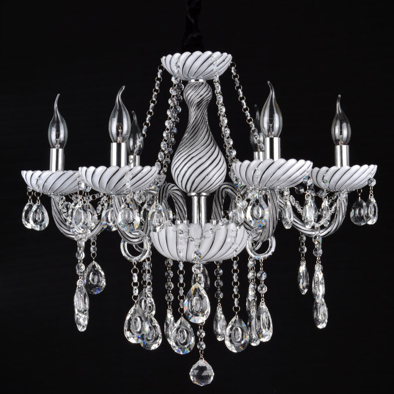 Modern indoor crystal chandelier white simple atmosphere home living room bedroom dining room lighting luster pendant chandelier