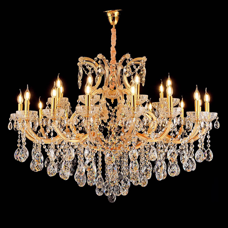 Modern indoor Black Maria Theresa Chandelier Large Luxury Crystal Glass Pendant Lamp for Foyer Wedding Lighting