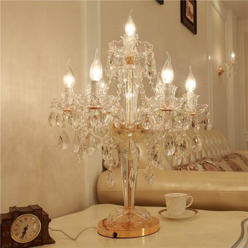 Modern Luxury Glass Gold K9 Crystal Chandelier Interior Living Room Hanging Chandeliers Pendant Lights for Bedroom Hotel