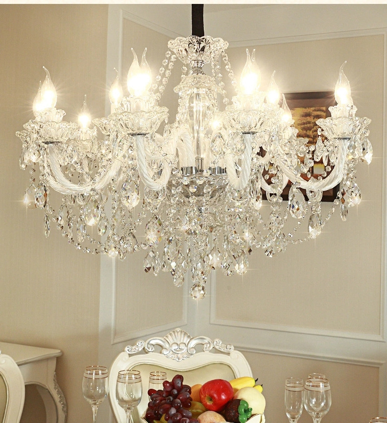 modern clear K9 Luxury Crystal chandelier lamps Living Room 8 Lights Large crystal pendant lights chandelier