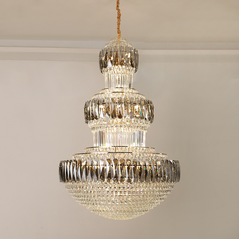 Contemporary fashion crystal chandelier large project hotel lobby decoration lamp classical villa decoration large pendant lamp