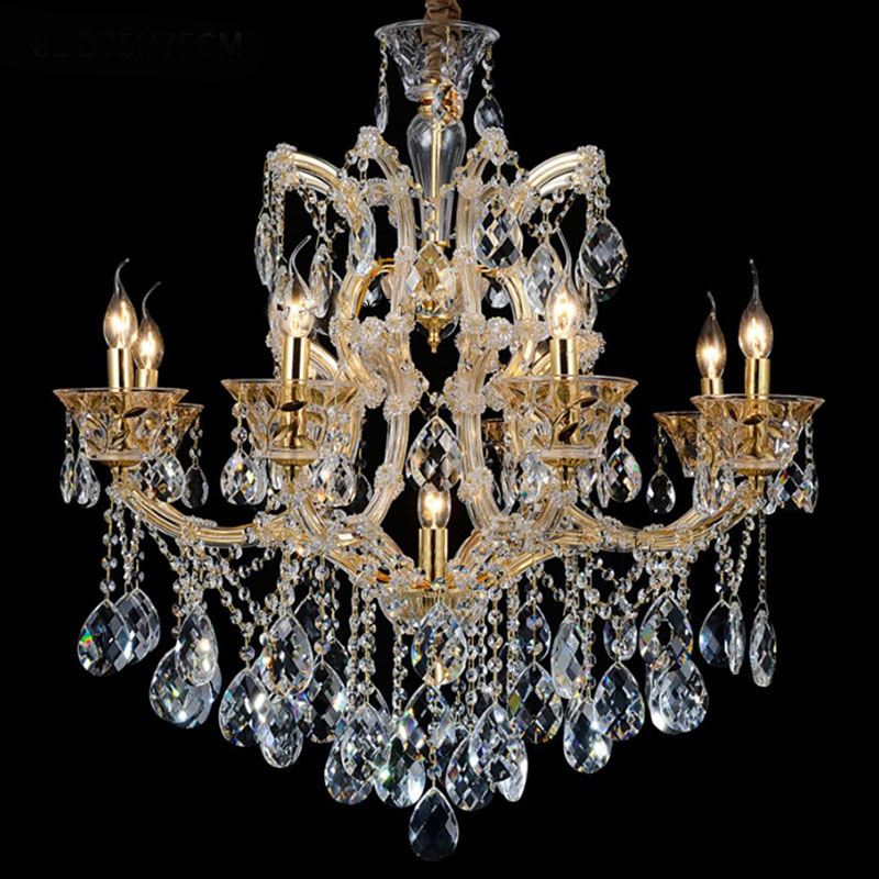 Maria theresa chandelier crystal Luxury Golden living room indoor chandelier lighting club lobby LED ceiling pendant lamp