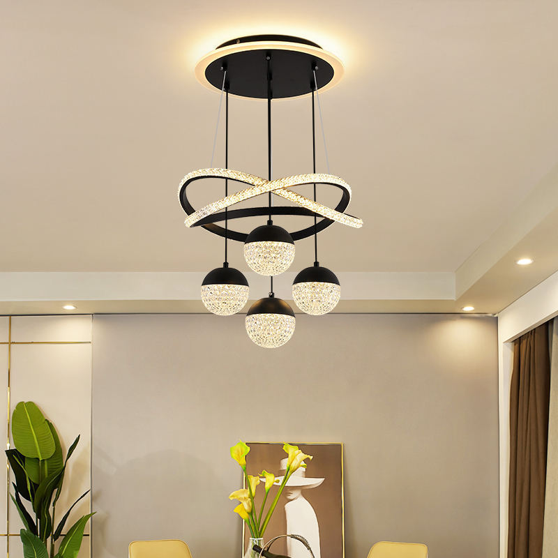 Nordic modern simple luxury light for living room ring round acrylic Led chandelier bedroom pendant lamp