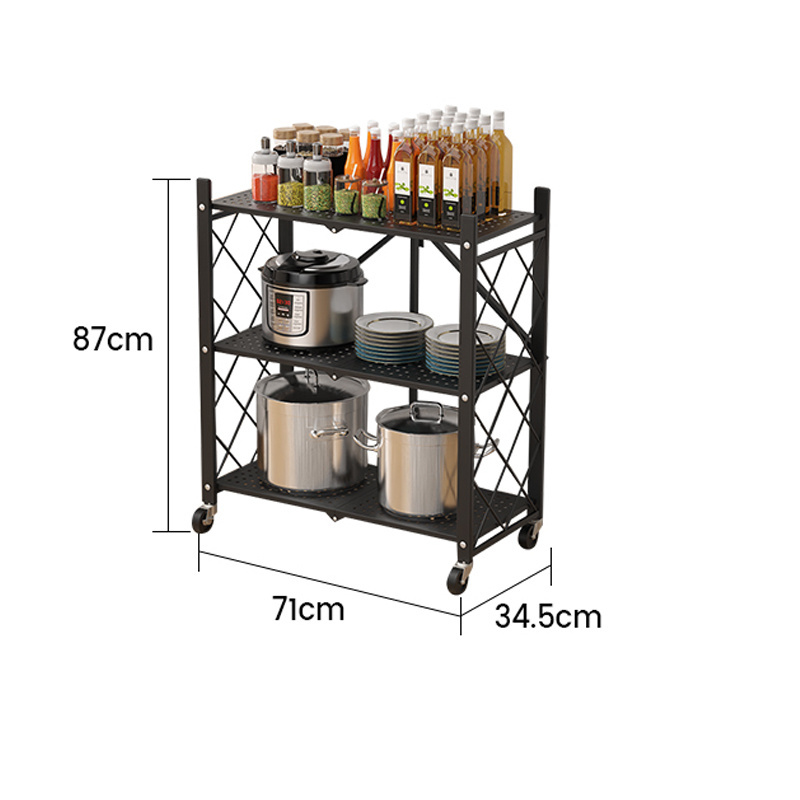 Kitchen Pantry Rack 4-Tier Kitchen Removable Storage Cart Slim Slide Out Rolling Pantry Shelf for Narrow Spaces