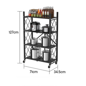 Kitchen Pantry Rack 4-Tier Kitchen Removable Storage Cart Slim Slide Out Rolling Pantry Shelf for Narrow Spaces