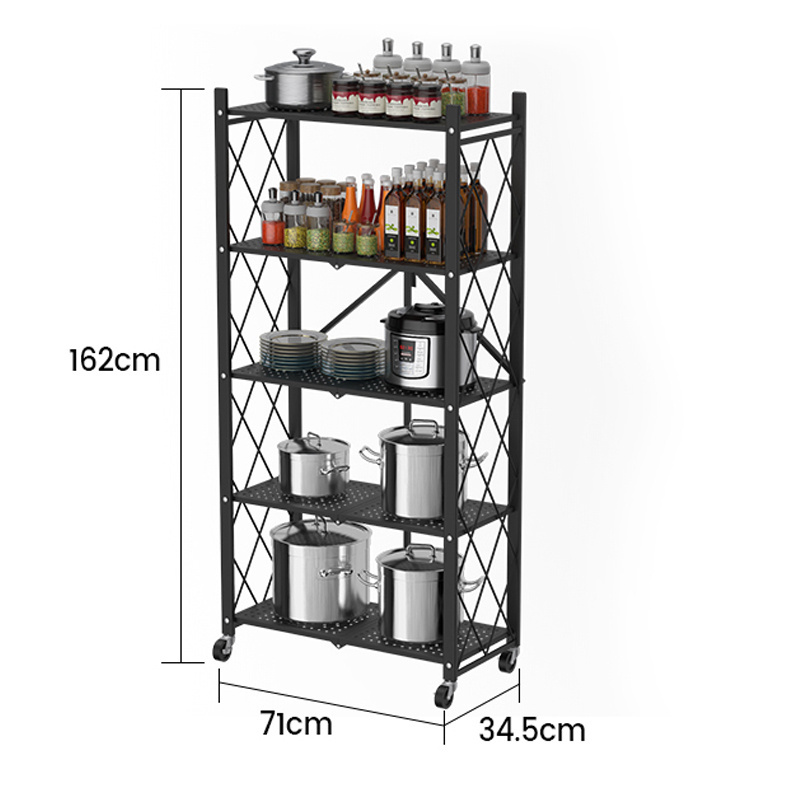 Kitchen Pantry Rack 4-Tier Kitchen Removable Storage Cart Slim Slide Out Rolling Pantry Shelf for Narrow Spaces