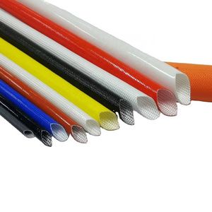 YUHUI 1200V colorful fiber inside silicone resin outside fiberglass sleeving fabric heat shrink tubing