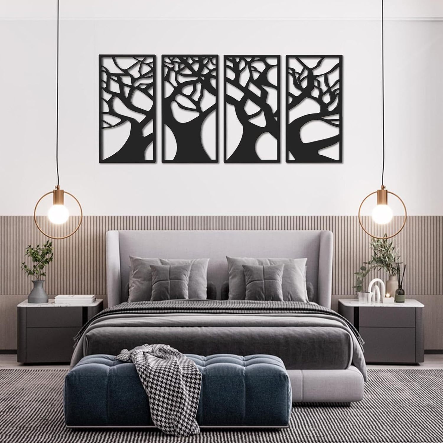 Metal wall art sculpture decoration metal life tree wall decoration combination metal silhouette hanging wall