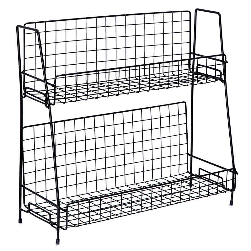 Luxury Bathroom Accessories Countertop Corner Storage Shelf 2 Tier Wire Basket Shelf Shelf 2 Tier Storage Rack