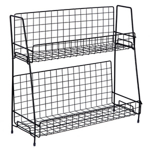 Luxury Bathroom Accessories Countertop Corner Storage Shelf 2 Tier Wire Basket Shelf Shelf 2 Tier Storage Rack