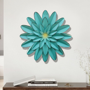 3D Metal Wall Decor Hand Painted Hanging Metal Flowers Wall Decor for Living Room Bedroom Kitchen Bathroom Flower Wall Art