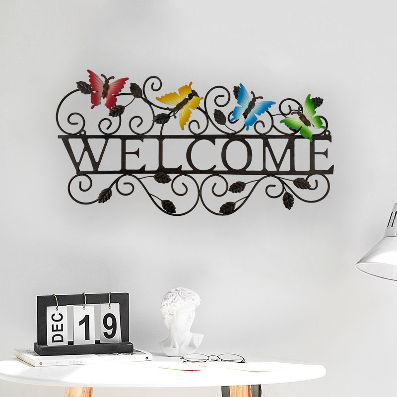 WELCOME Metal wall decoration butterfly wall art home wall mounted decor