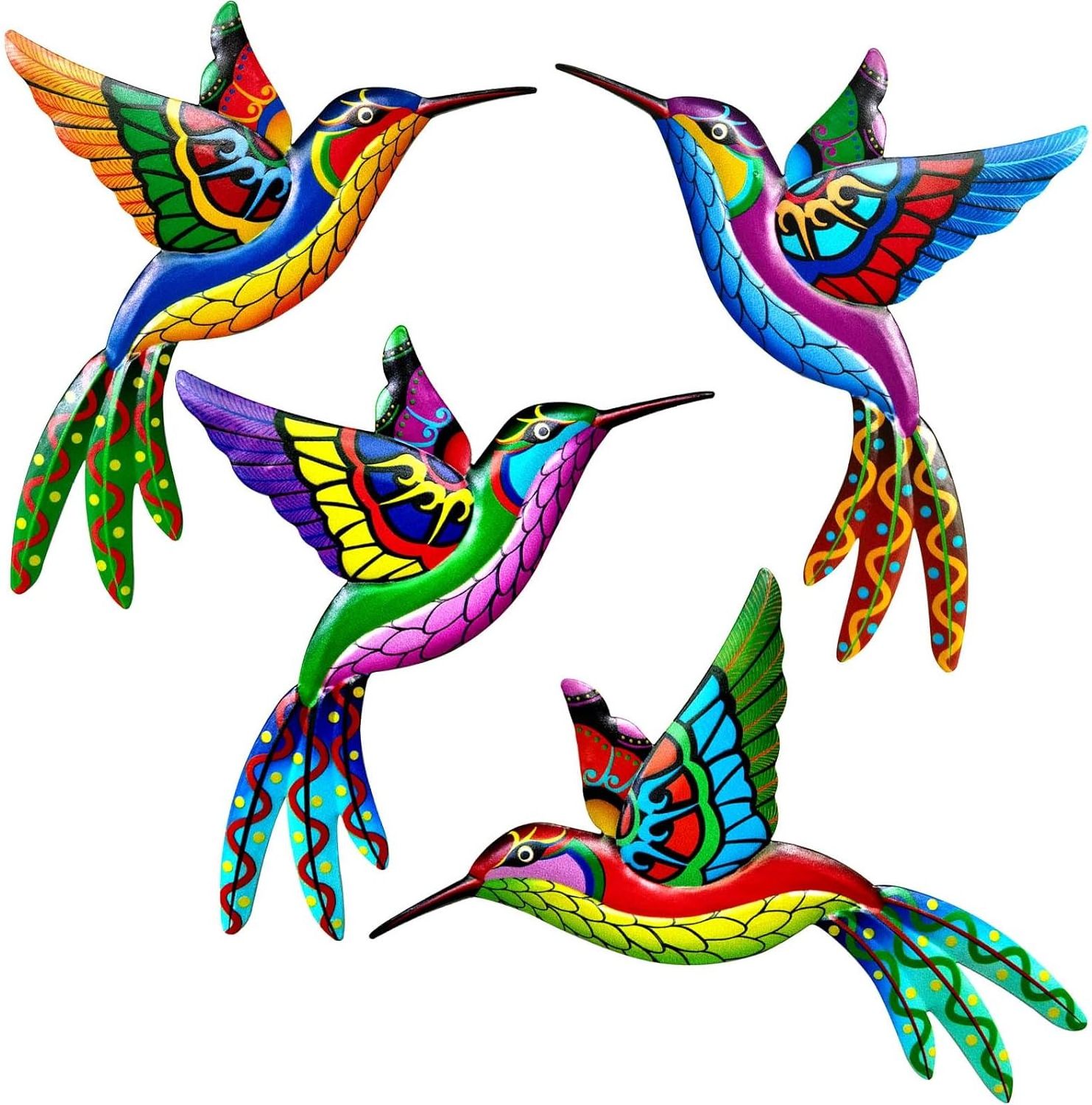 Decorative Metal Flying Vivid Hummingbird Metal Wall Hanging Art Decoration