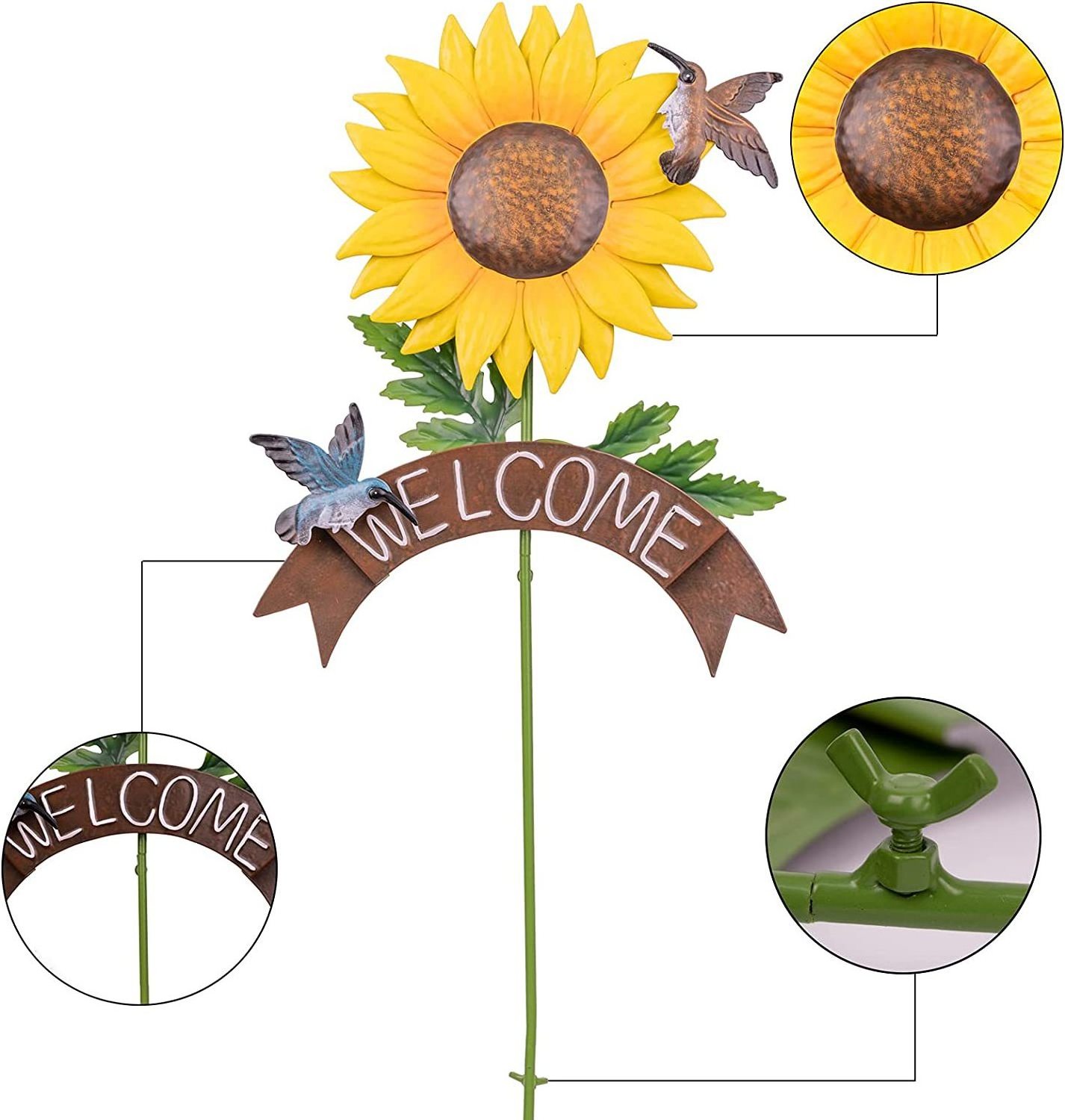 Garden Balcony decoration sunflower outdoor wrought iron sunflower floor ornaments