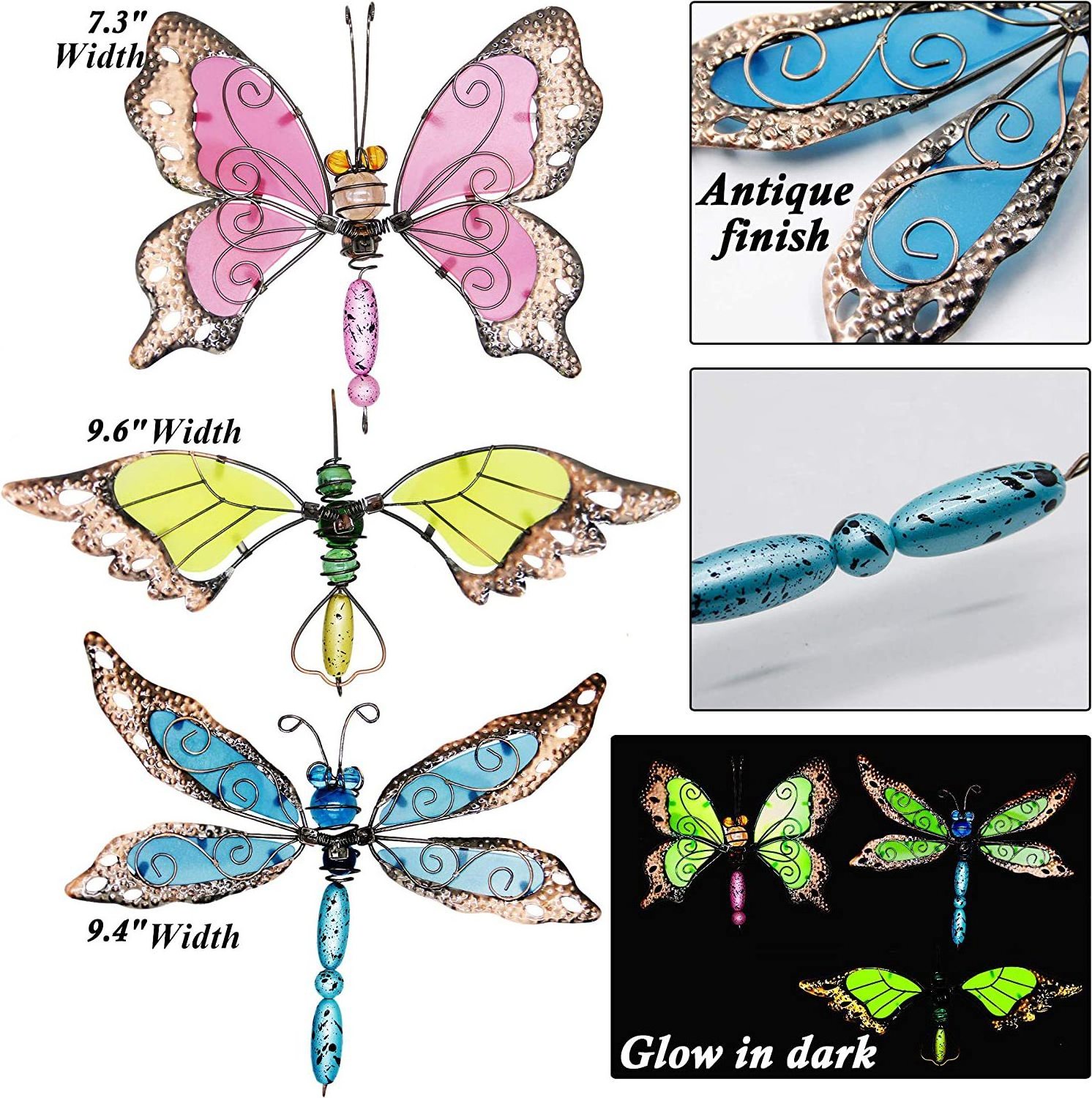 Butterfly Dragonfly Hummingbird Metal Garden Stakes Garden Decoration