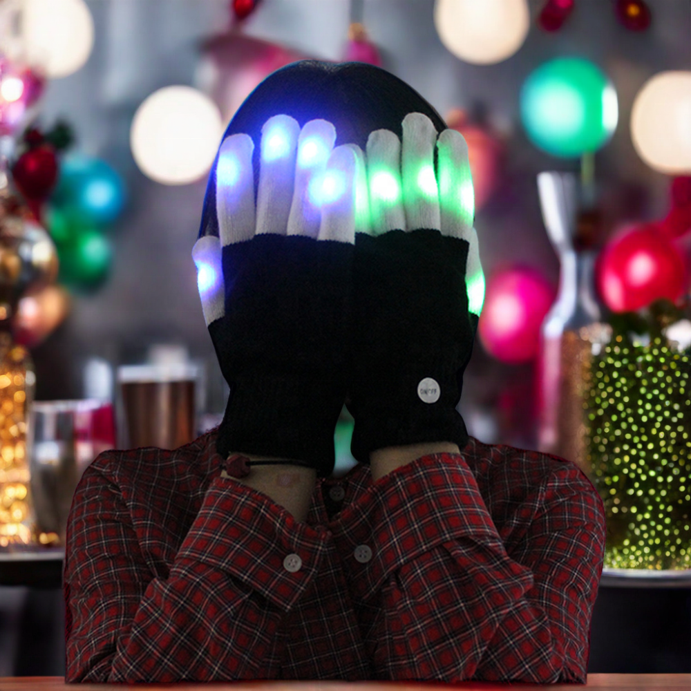 Custom Halloween Finger LED Gloves Light-Up RGB Laser Mittens for Parties