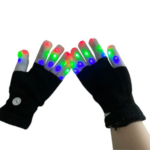 Custom Halloween Finger LED Gloves Light-Up RGB Laser Mittens for Parties