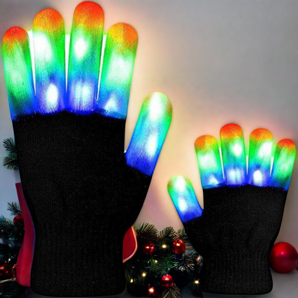 Custom Halloween Finger LED Gloves Light-Up RGB Laser Mittens for Parties