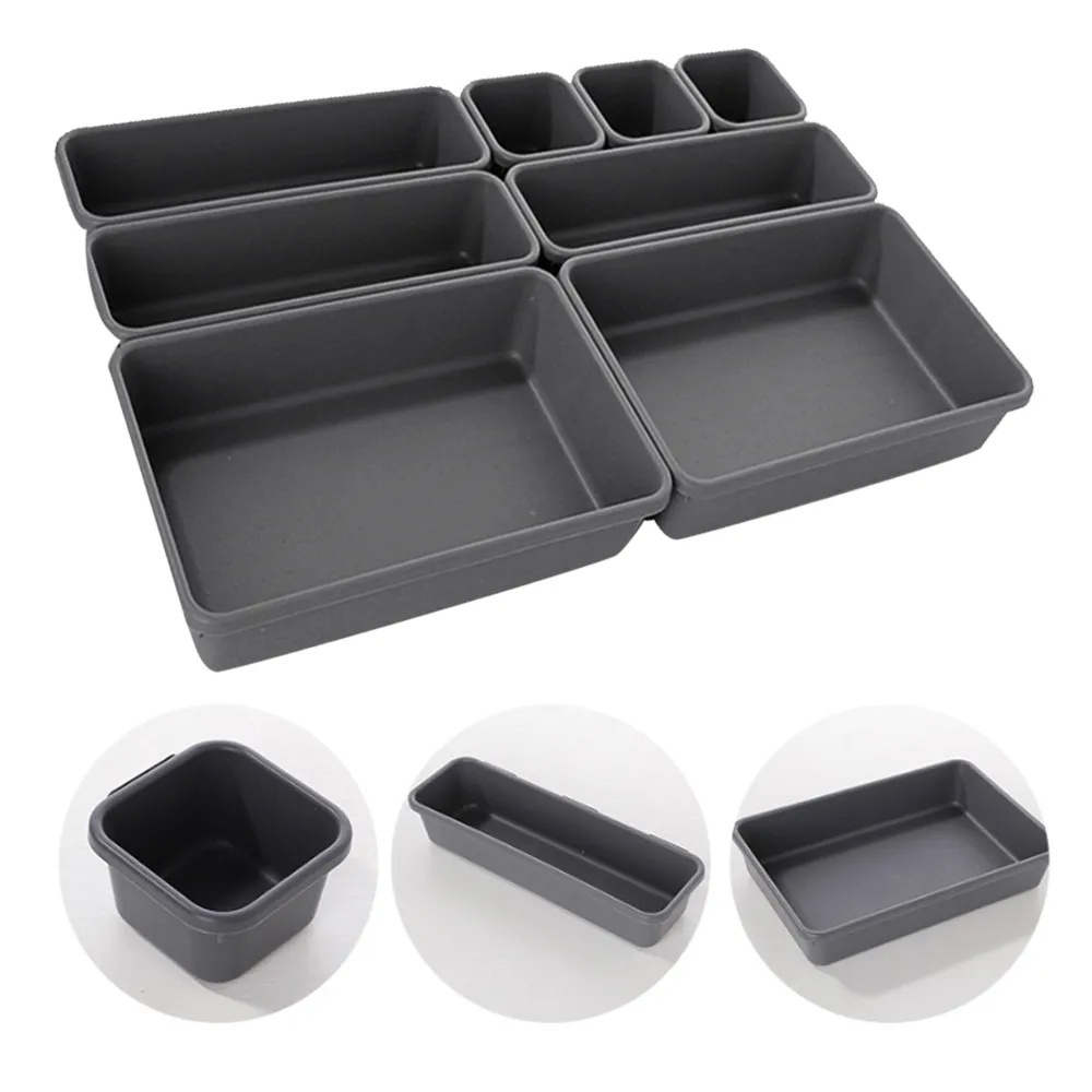 8 pieces/set adjustable drawer storage box tray Cosmetics Cosmetics sundries separation rack