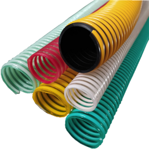 Blue green red orange pvc corrugated pipe pvc suction hose