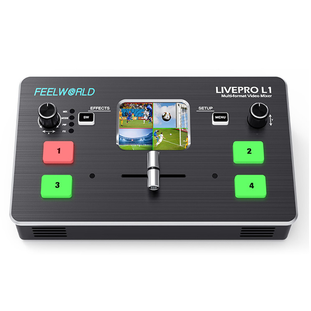 FEELWORLD LIVEPRO L1 4 HD Inputs Multi Camera Production USB3.0 Multi-format Video Mixer Switcher For Live Streaming Youtube