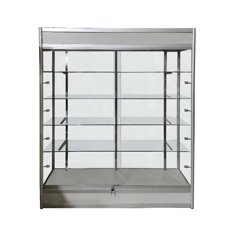 6ft Wall Glass Case with Adjustable Glass Shelves fit for Shop