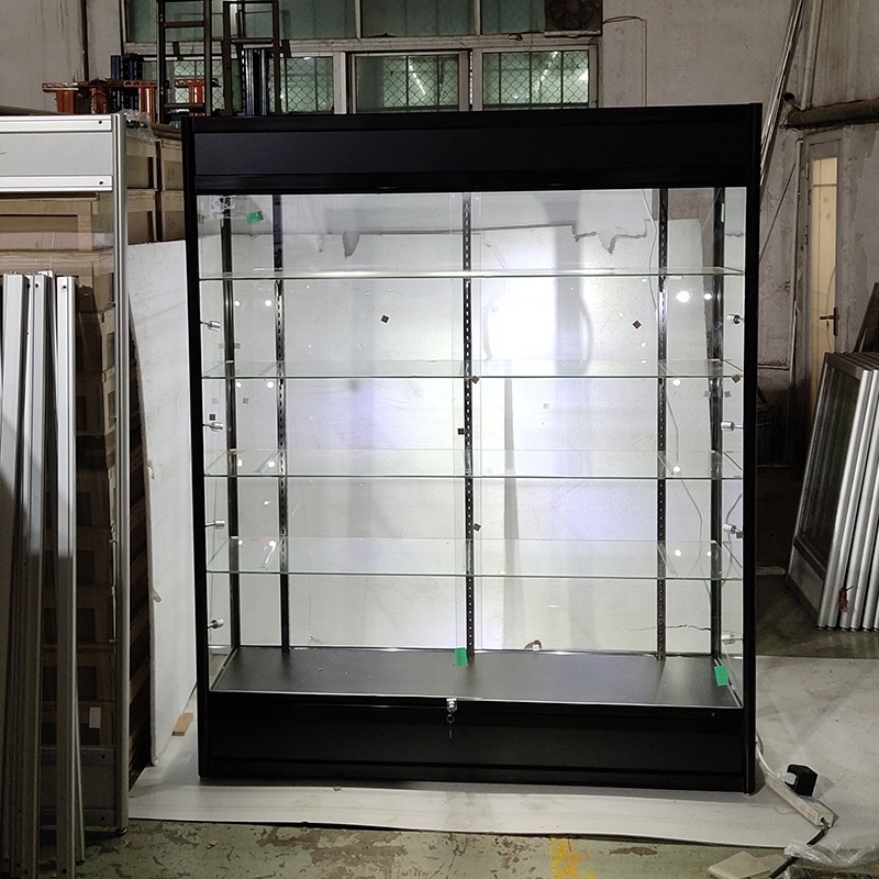 6ft Wall Glass Case with Adjustable Glass Shelves fit for Shop