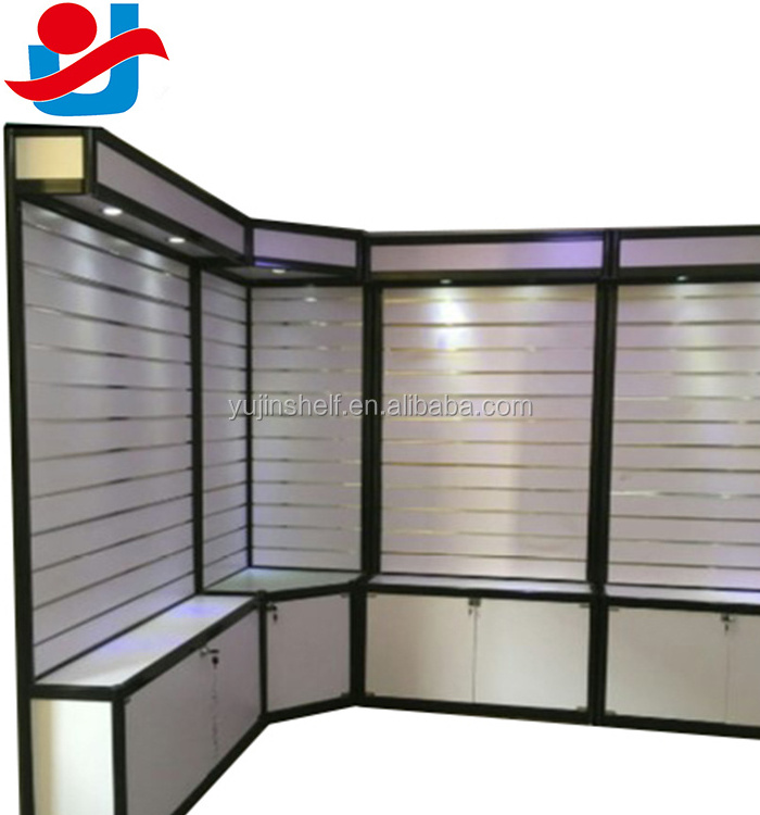 Free standing Wall glass cabinet, shelf ,hot sale jewelry glass display showcase in USA