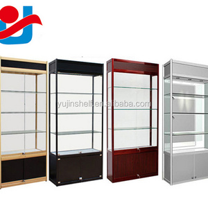 Free standing Wall glass cabinet, shelf ,hot sale jewelry glass display showcase in USA