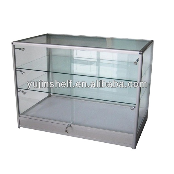 One meter tall glass display case 3 layers with light and lock