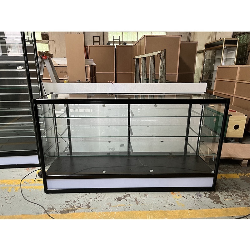 Smoke shop Display Counter 6 Feet Display Cabinets with LED Light Luxury Glass Display Showcase For Smoke Shop