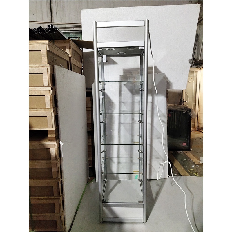 Ultra-clear Tempered Glass Display Cabinets Shop Vitrin Cabinet Narrow Full Vision Display Showcase