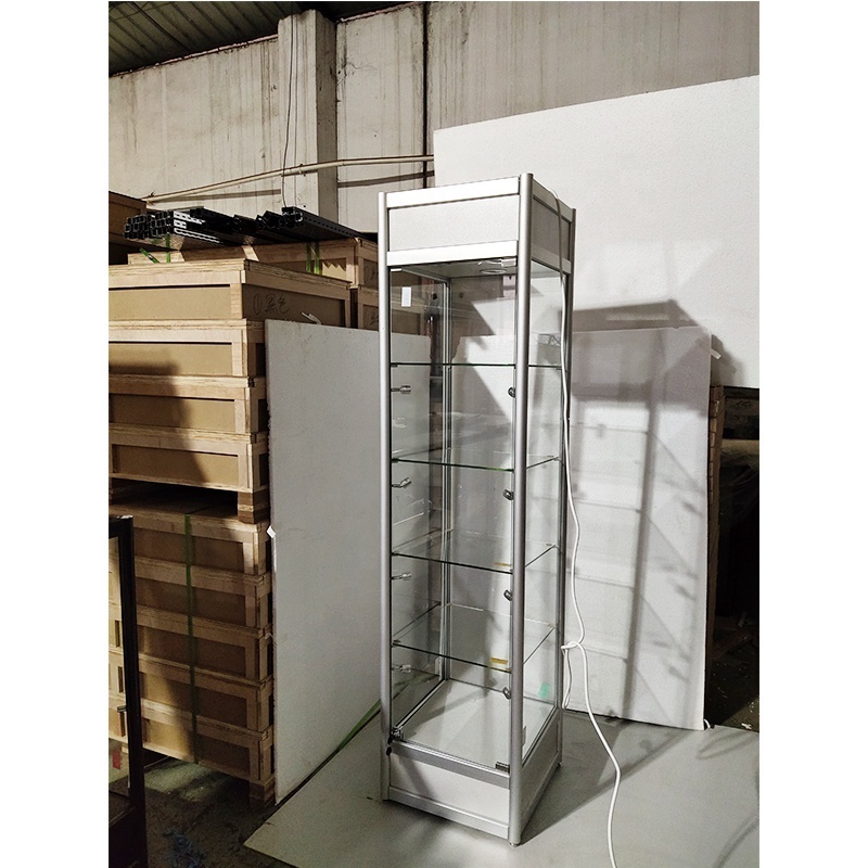 Ultra-clear Tempered Glass Display Cabinets Shop Vitrin Cabinet Narrow Full Vision Display Showcase