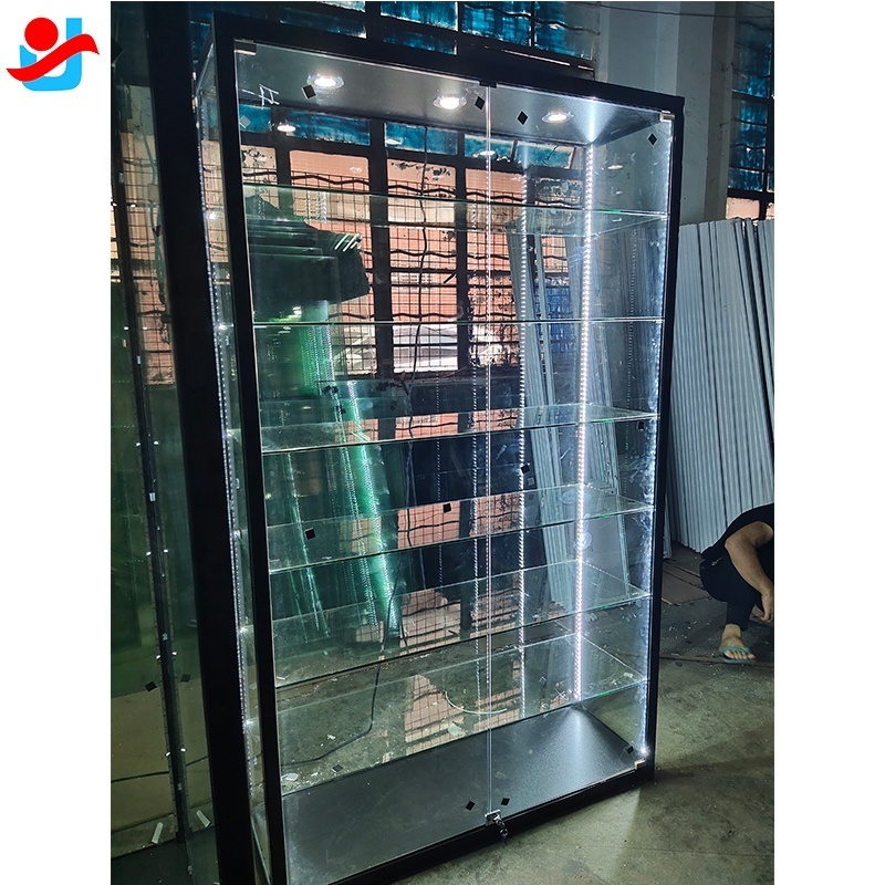 Popular Adjustable tempered glass vitrine cell phone wall showcase designs display cabinet used digital products store