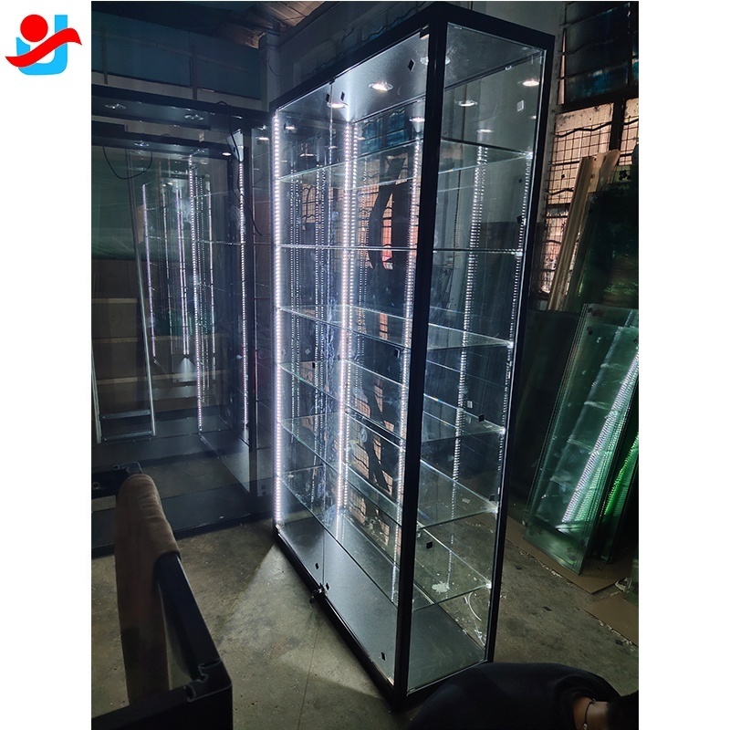 Popular Adjustable tempered glass vitrine cell phone wall showcase designs display cabinet used digital products store