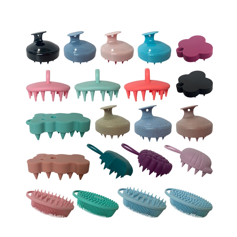 New Product Bath Massage Brush Shampoo Hair Brush Silicone Scalp Massager Brush For Hair Growth