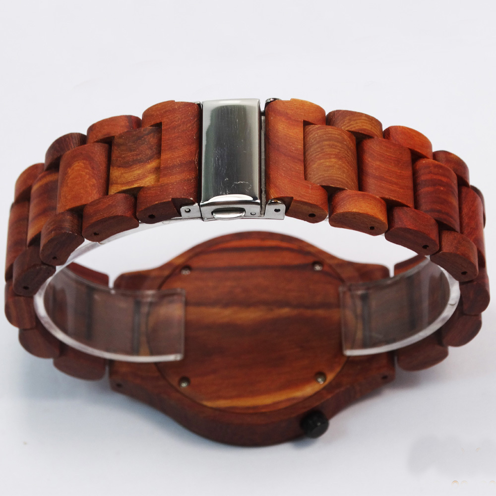 High Quality Cheap Price Natural Red Sandal wood Japan Movt Wrist Watch For Him Gift