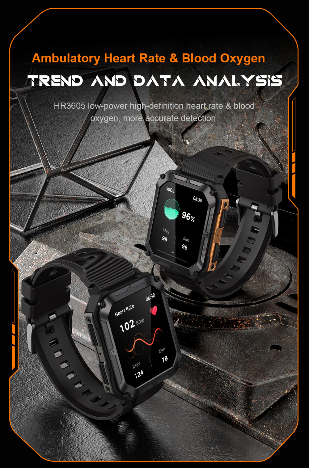 three-proof IP68 Waterproof 380mAh Long Time Standby C20 Pro Outdoor Android reloj inteligente Smart Watches 2023