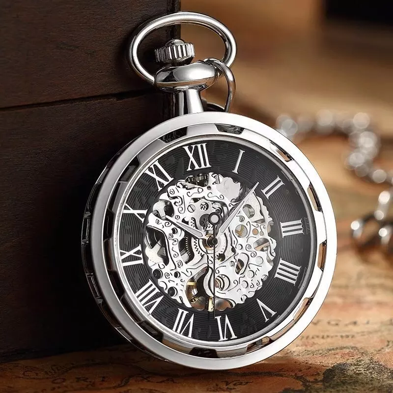 Wholesale Antique Skeleton hollow mechanical watches Hand Winding mechanical pocket watch