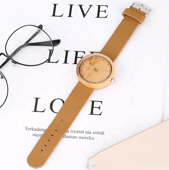 Life waterproof bamboo men watches japan movement quartz sr626sw private label minimalist ladies watch