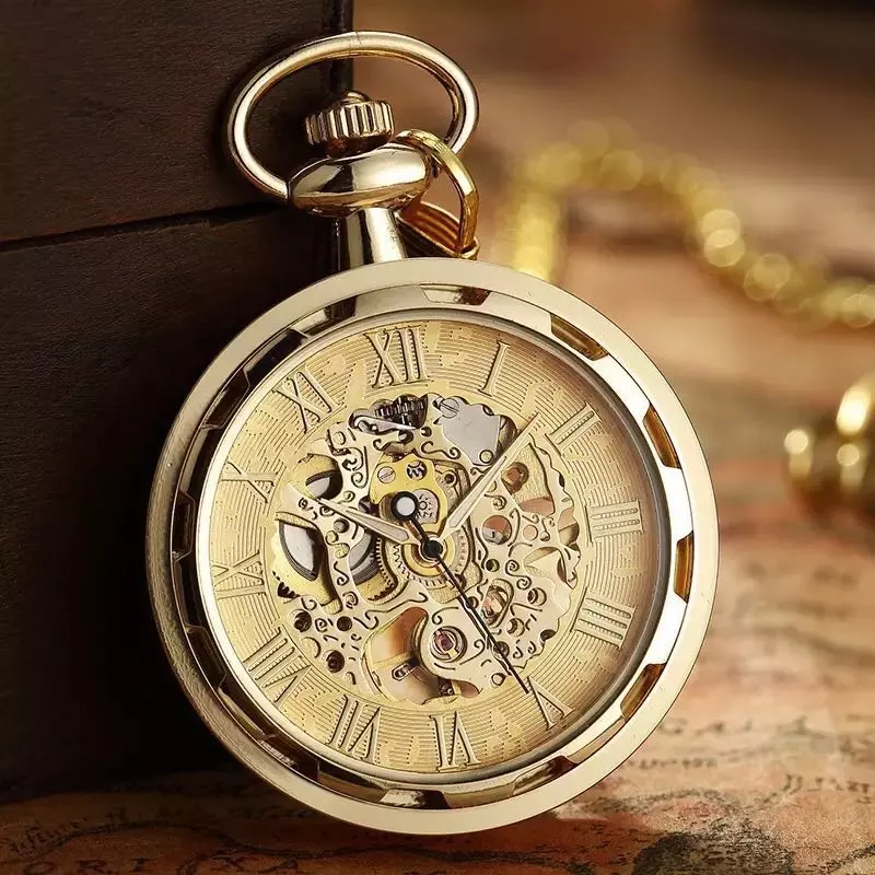 Wholesale Antique Skeleton hollow mechanical watches Hand Winding mechanical pocket watch