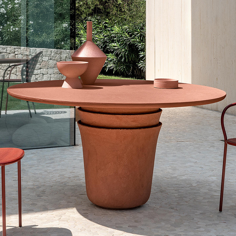 outdoor furniture fiberglass stool and coffee table round dining table  garden table for pool patio