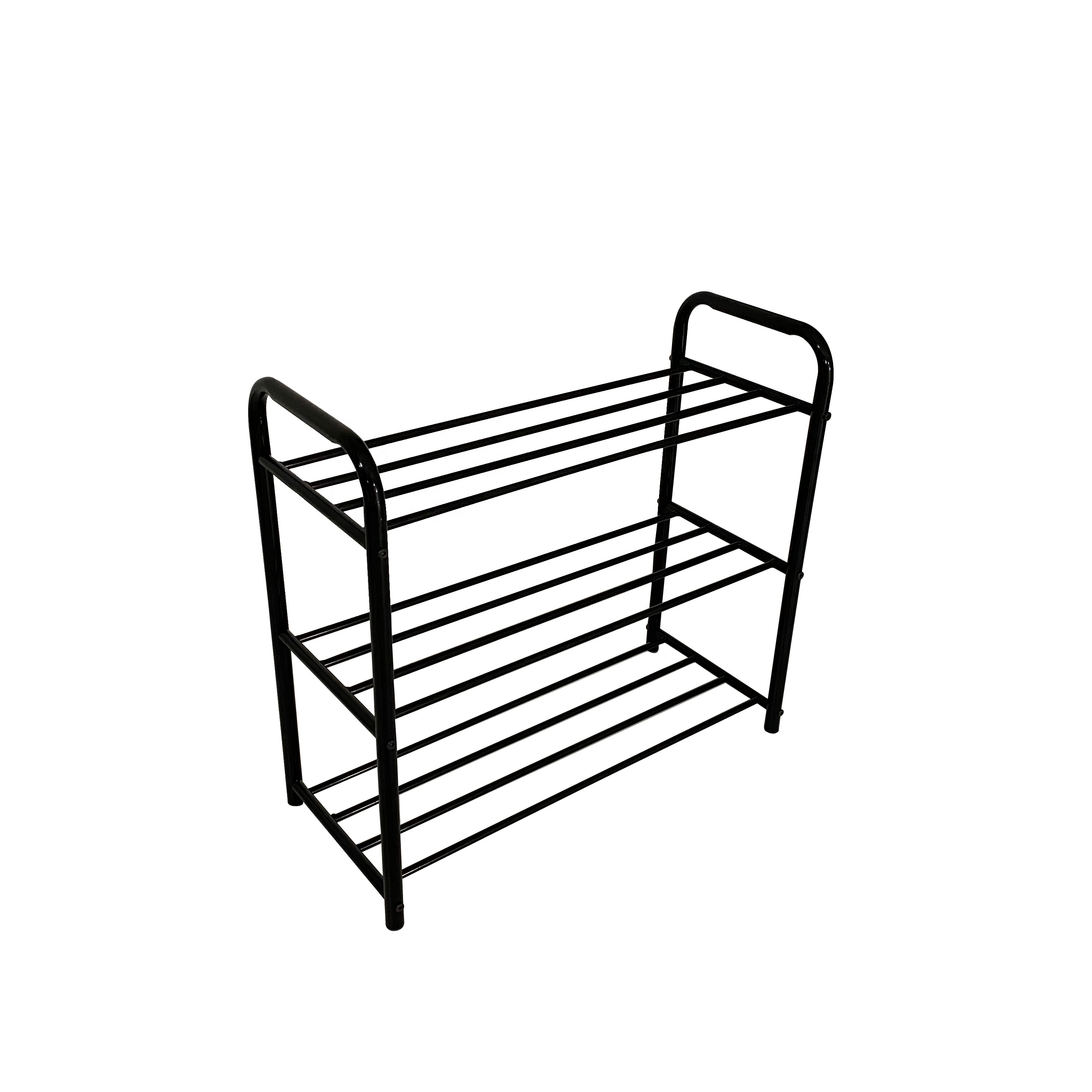 metal Shoe Rack Household shoe Storage 3 layers Extendable Metal frame Shoe Rack Stand firm Tube SR-03