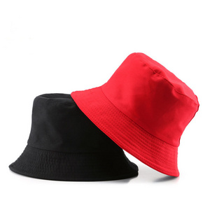 Reversible bucket hat custom printed logo  embroidery 100% cotton polyester material bucket hat