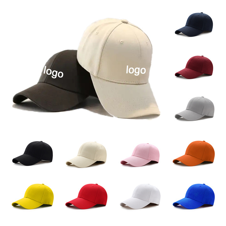 Factory Cheap Baseball Cap Men High Custom Logo Plain Gorras 6 Panel Brim Fitted Sports Dad Hats