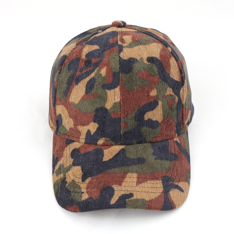 New Design Curved Spring Summer Female Customized Blank Corduroy Outdoor Hiking Camo Baseball Cap For Men