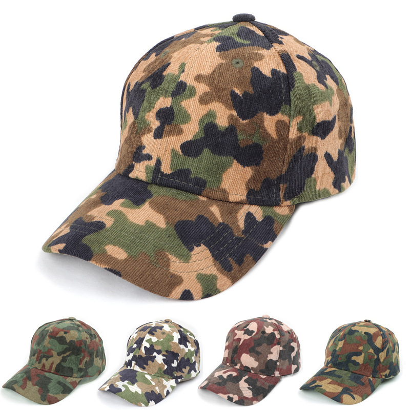 New Design Curved Spring Summer Female Customized Blank Corduroy Outdoor Hiking Camo Baseball Cap For Men