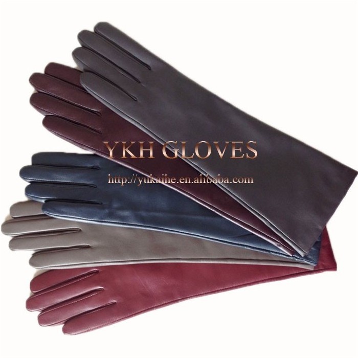 Colorful Opera Party Elbow Length Long Leather Gloves