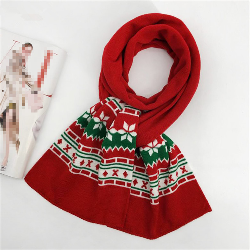 Cheap Christmas Jacquard Suit Hat Knitted Scarf Set PomPom Beanies For Women