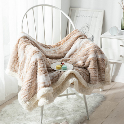 Hot sale thick soft wool throw blanket winter flannel coral fleece blankets